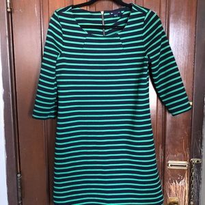 Gap Navy and Green Striped Dress